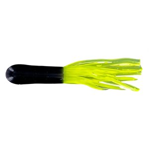"1.5"" CRAPPIE TUBE / BLACK / CHARTREUSE (10 PACK)"