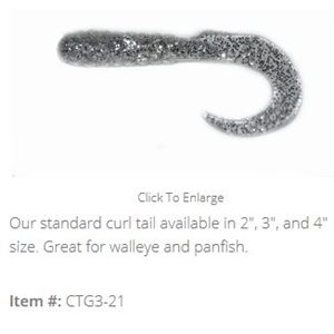 "3"" Curl Tail GrubClear Sparkle"