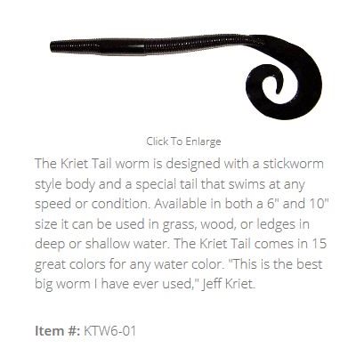 "6"" K TAIL WORM / BLACK (10 PACK)"