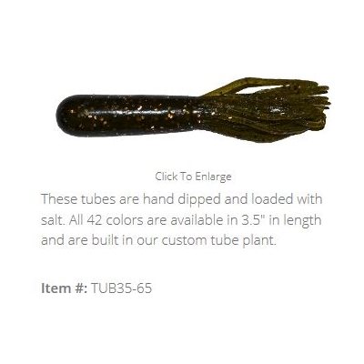 "3.5"" SALT TUBE / GREEN PUMPKIN / BLK ORANGE FLAKE (10 PACK)"
