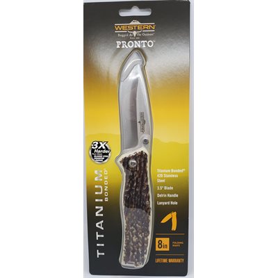 "Western Pronto 8"" Titanium Bonded® Folding Knife - 420 Sta