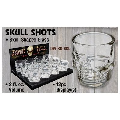 NEW Skull shot glass, 12 ct. dsp