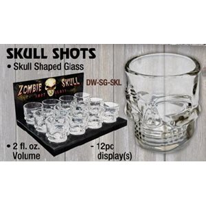 NEW Skull shot glass, 12 ct. dsp