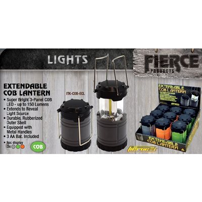 COB Extendable Lantern, 150 Lumens, 5 OD Green, 4 gray, 9 ct
