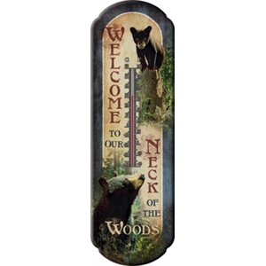 Tin Thermometer - Bear Welcome