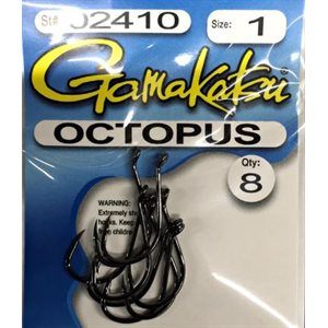 Octopus Hook NS Black #1 8PK
