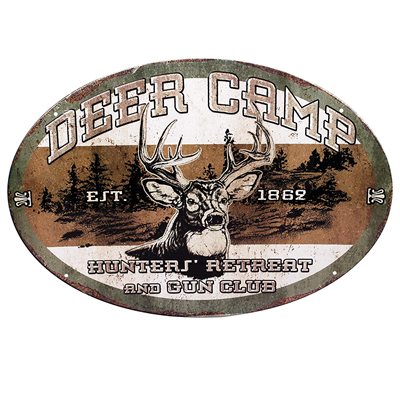 Tin Sign 12in x 17in - Deer Camp
