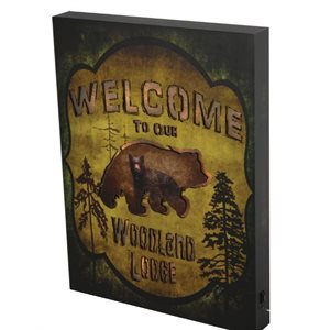 Wall Sign LED - Bear Woodland Lodge